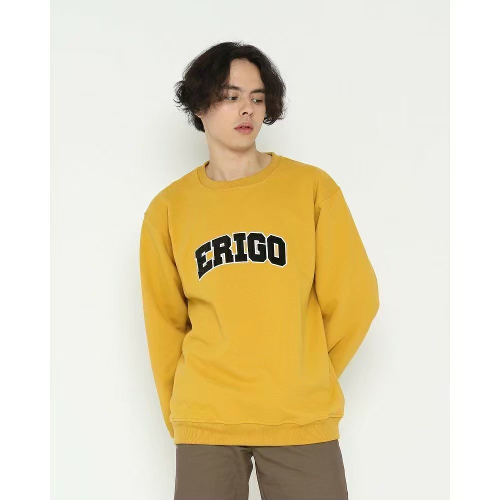 Sweatshirt Erigo - Sweater Crewneck ERG Bordir - Bahan Tebal Flecce Lokal Brand Original