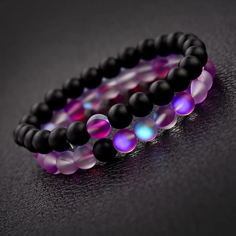 Gelang Yoga Bulan Unggu Black Onyx - Hitam