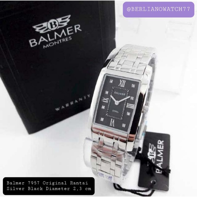 JAM TANGAN WANITA BALMER 7957 ORIGINAL SILVER BLACK GARANSI RESMI