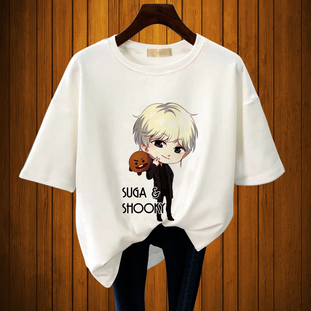 CALVIERO SHOP - BAJU KAOS WANITA DEWASA PRINT CASUAL SUGA AND SHOOKY