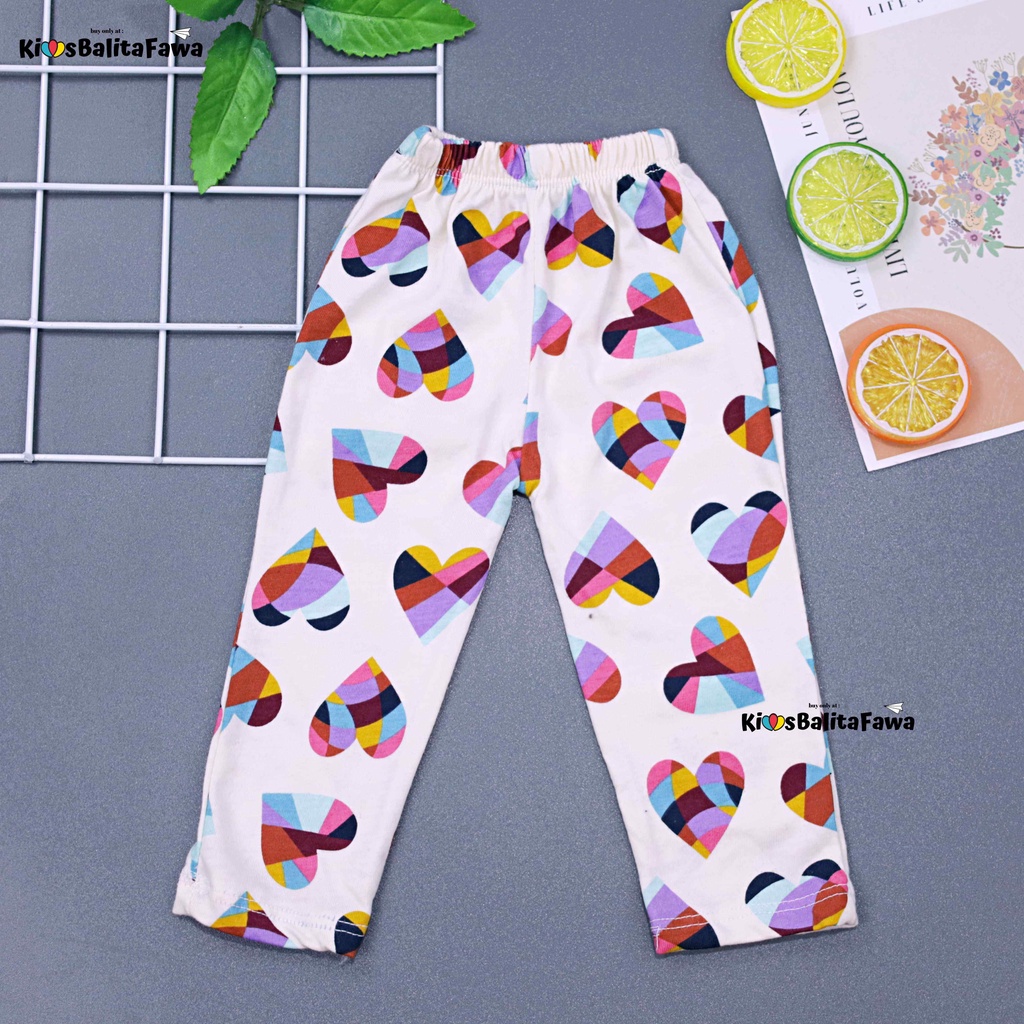 Legging Calvina uk 1-2 tahun / Bahan Kaos Spandek Nyaman Leging Motif Ketat Panjang Anak Perempuan