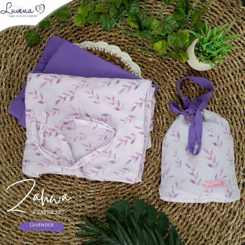ZAHWA PRAYER SET BY LUVENA MUKENA RAYON PREMIUM TRAVEL MOTIF