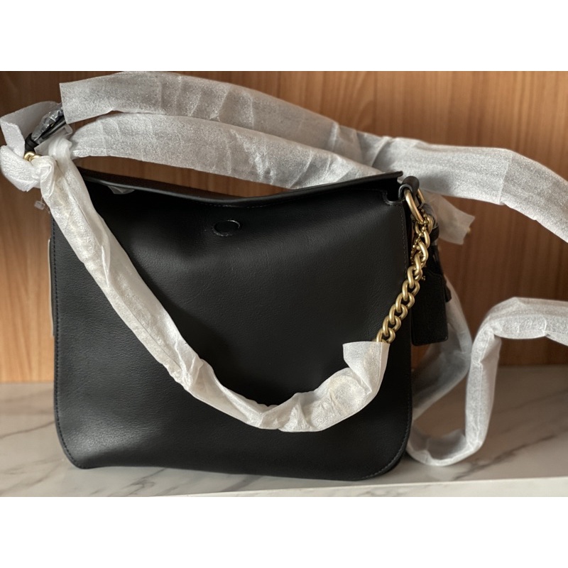 tas wanita coach hobo chain black original