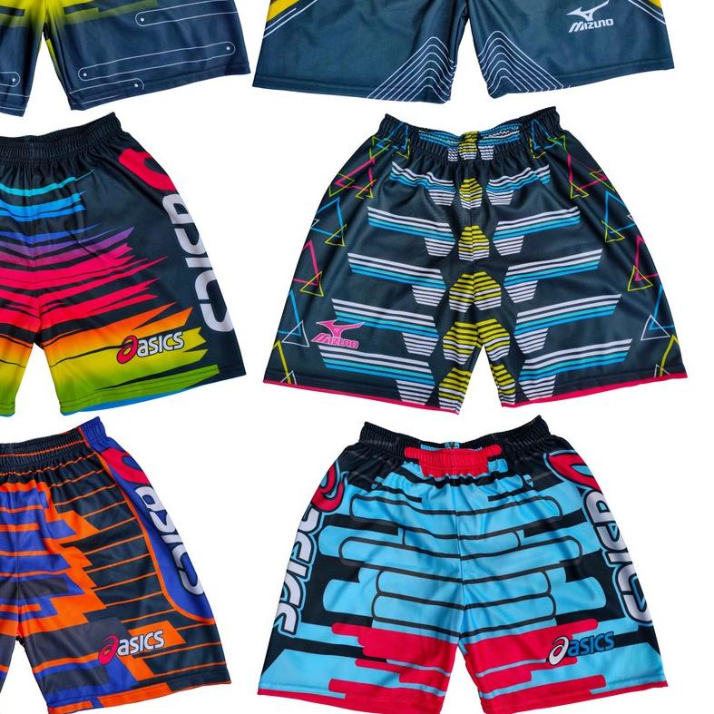 celana voli full printing logo mizuno asic kolor badminton