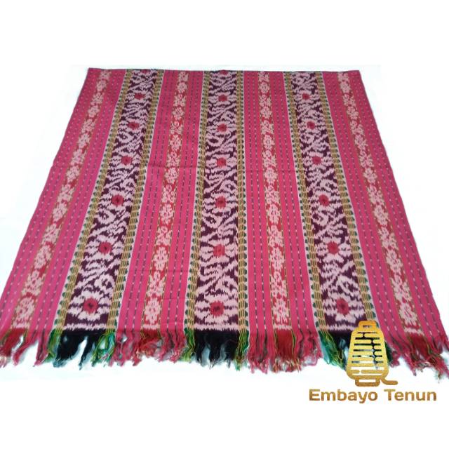 KAIN TENUN BLANKET ETNIK MOTIF BUNGA MAWAR