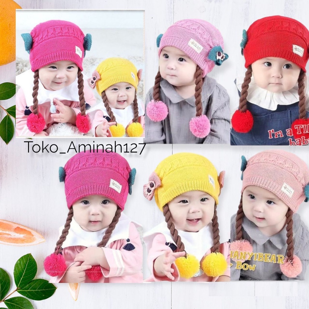 TOPI KUPLUK BAYI RAJUT KEPANG BORDIR NAMA SUKA-SUKA ATAU POLOSAN / TOPI ANAK RAJUT KEPANG BISA REQUE