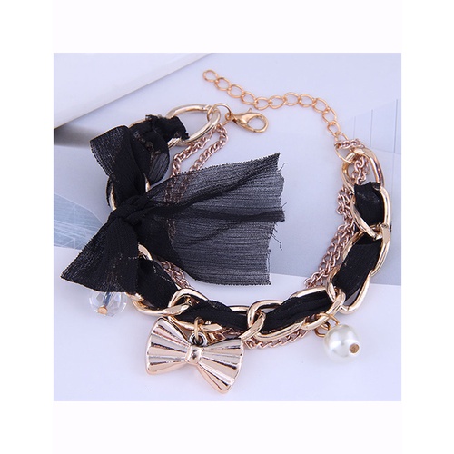 LRC Gelang Tangan Fashion Lace Bow Bracelet A63210