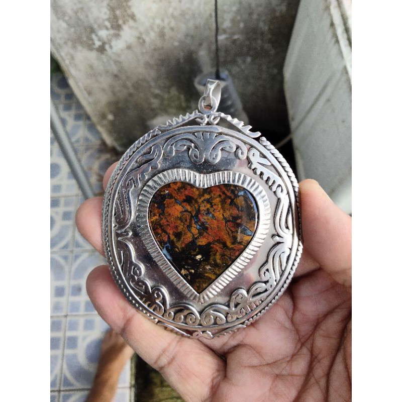 Batu Natural Motif Romantis ( Kembang Klawing Purbalingga) harga Plus Liontin