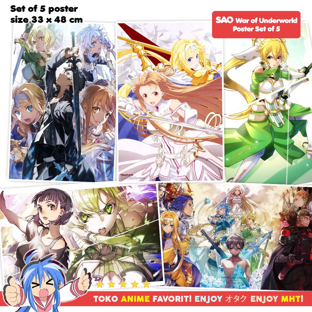 Poster Anime SAO Sword Art Online War Of Underworld Set Of 5