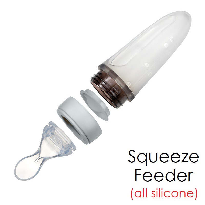 Nuby Squeeze Feeder All Silicone, Botol Sendok Mpasi