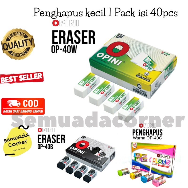 

BISA COD Penghapus 1 pack isi 40pcs 1 pax Eraser hapusan Opini