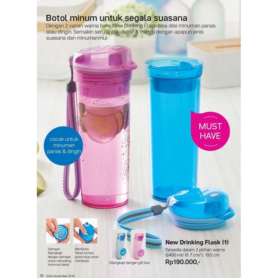 Tupperware New Drinking Flask Tempat  Minum  Botol Infus  