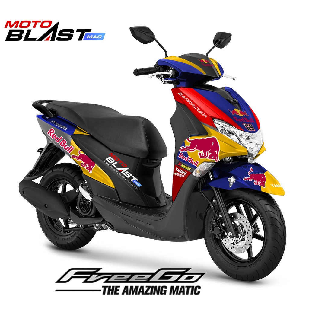 Decal Sticker Motor Motoblast - Yamaha Freego Livery RedBull-Full Body