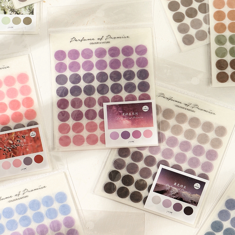 imoda 3Lembar 125*100mm Stiker Kertas Motif Polkadot Untuk Scrapbook-2