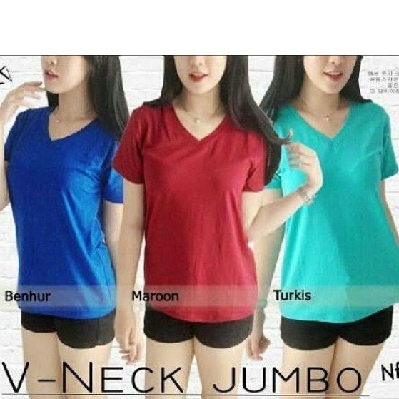 TSHIRT VNECK BC BASIC/KAOS LEHER V BC/BAHAN SPANDEK HALUS/REALPICT