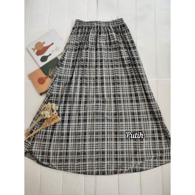 Rok midi plisket kotak import Jumbo buat BB 40/85 kg/ Rok korean premium / Rok lebar / BISA COD /ROK TERMURAH / ROK REMPEL KOTAK KOTAK / ROK TERLARIS