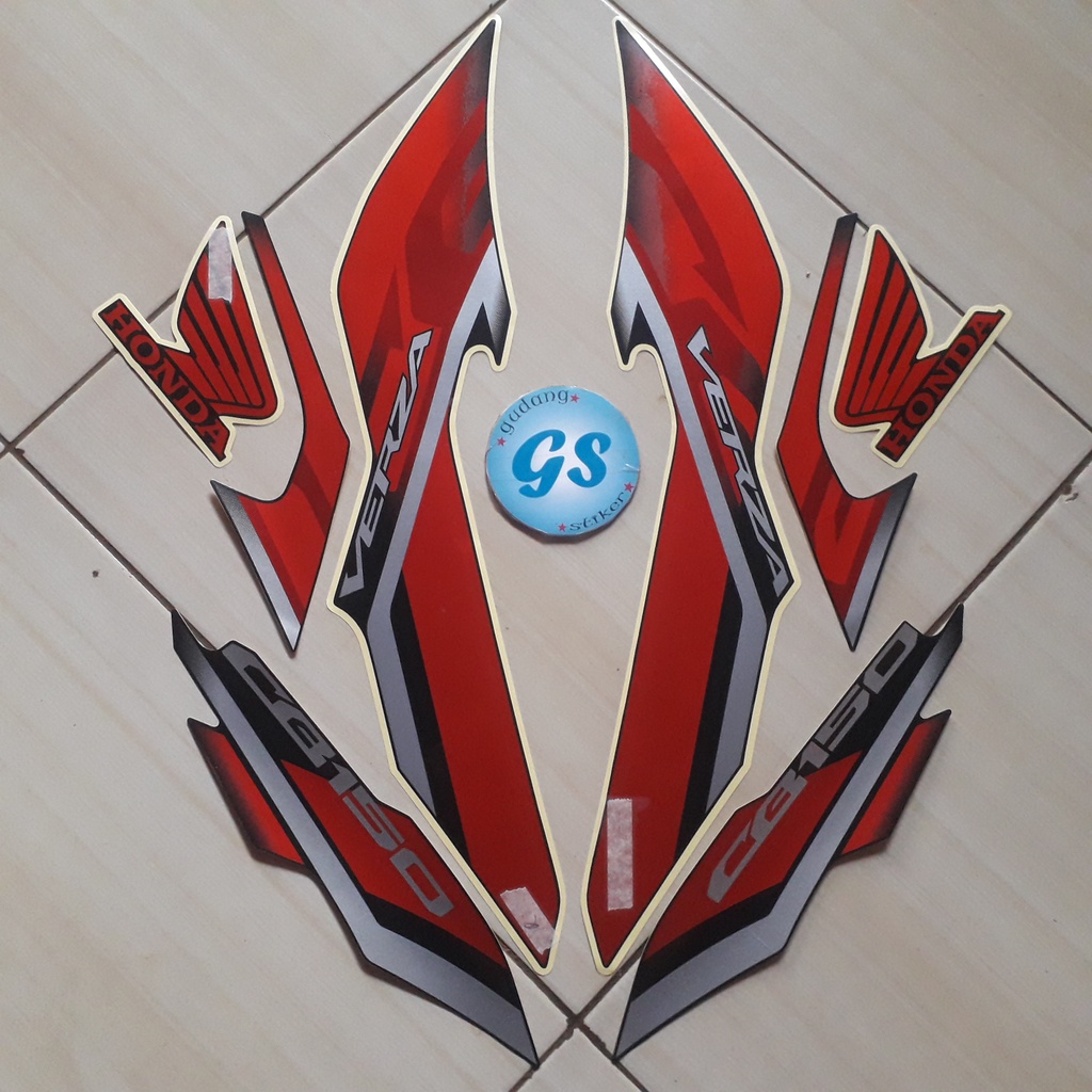 stiker striping motor cb150 verza 2021 cw hitam doff