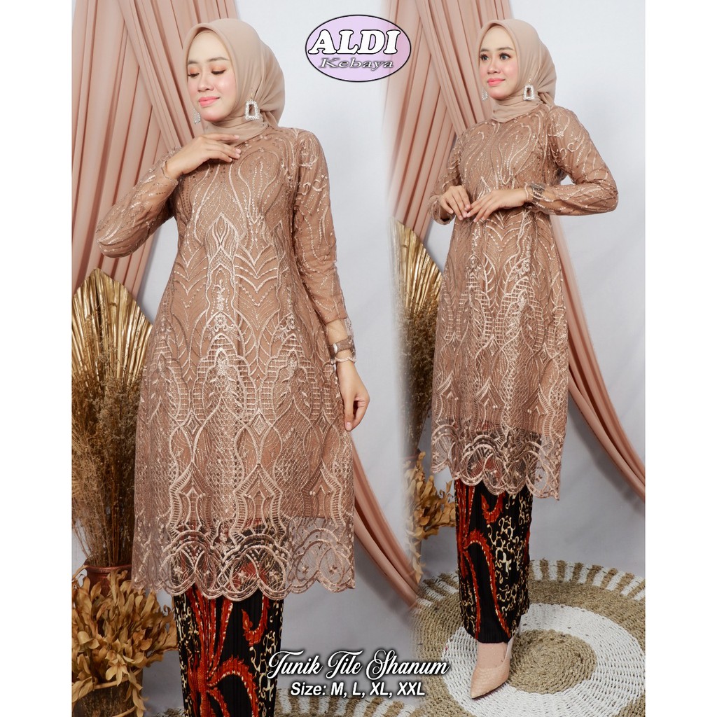 TERBARU SET TUNIK TULLE MUTIARA BORDIR / SET TUNIK TULLE MUTIARA BORDIR SENADA