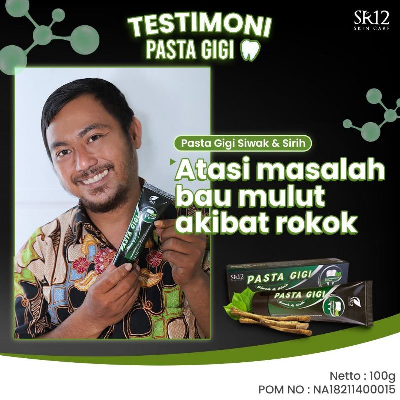 PASTA GIGI SR12 | CHARCOAL SIWAK SIRIH PEMUTIH GIGI HALAL BPOM | MENGHILANGKAN BAU MULUT