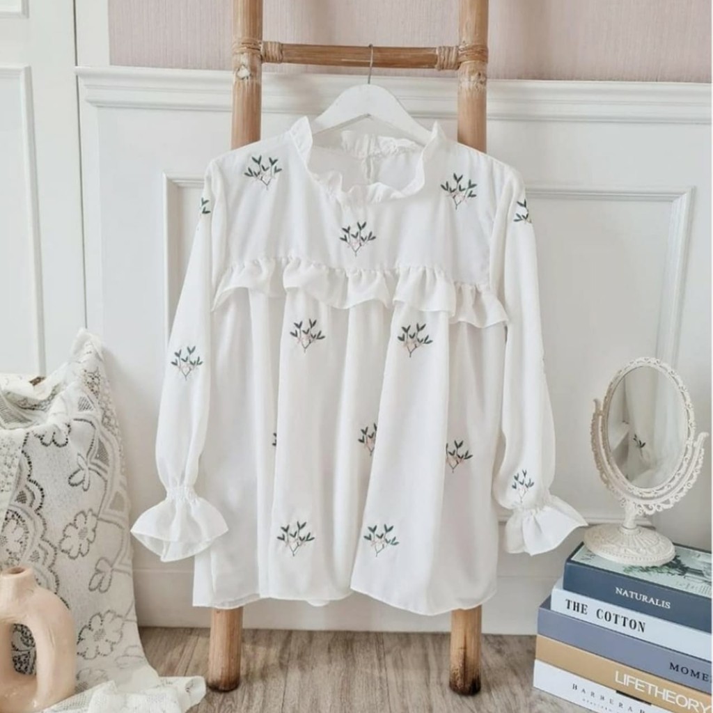 Flower Top Atasan Blouse Apk Bordel Fashion Wanita Muslim Terlaris