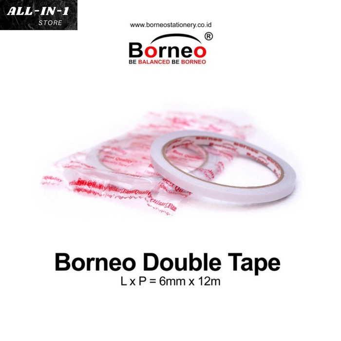 

Borneo Double Tape Panjang 6mm x 12m, Doble Tape Kuat