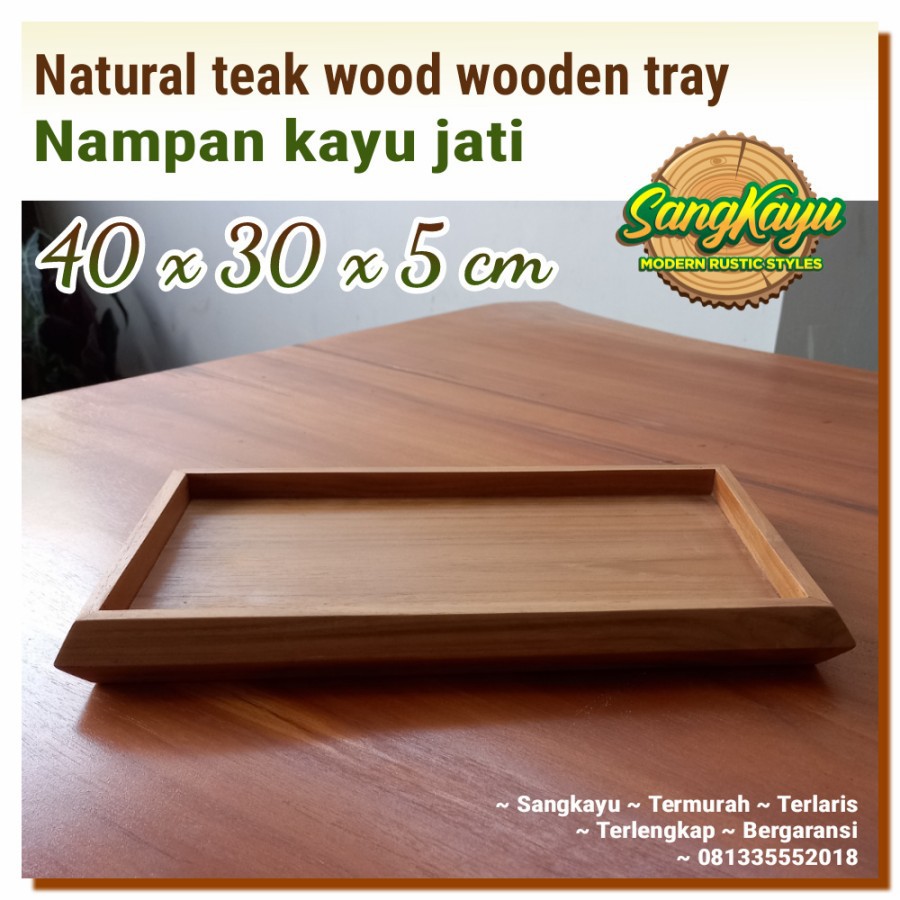 Nampan kayu jati premium quality 40x30x5 teak wooden tray nampan saji