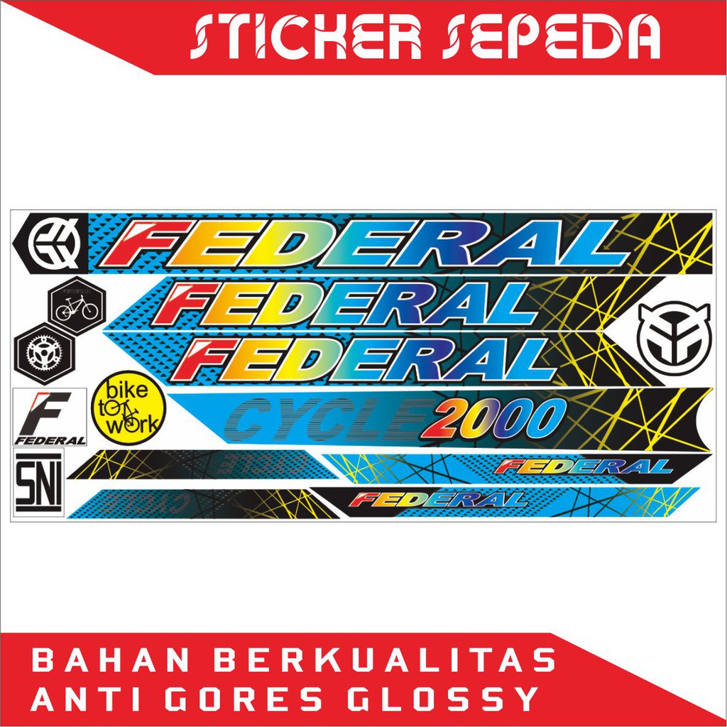 STICKER SEPEDA - STICKER SET SEPEDA FEDERAL - 15 - SAHILA STICKER