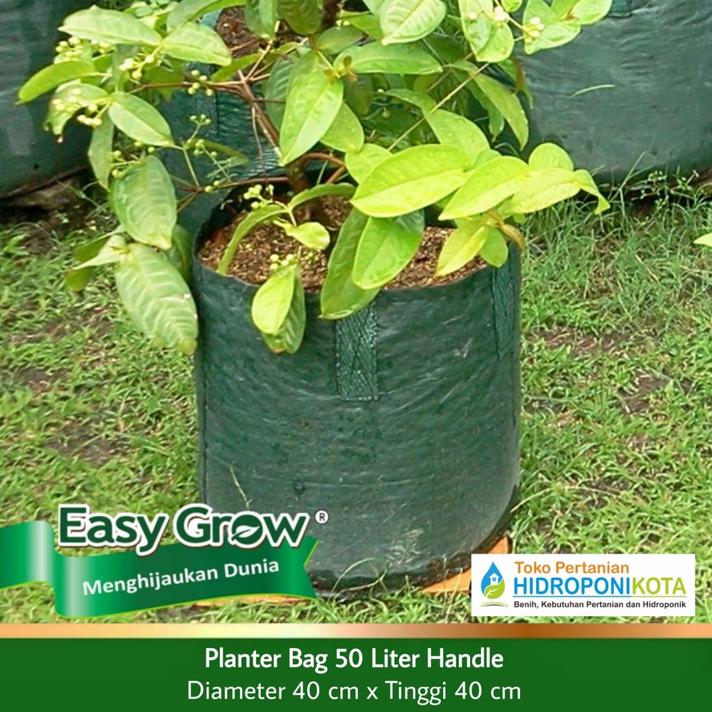 EASY GROW - PLANTER BAG 50 LITER - size 40 x 40 cm - planterbag easy grow - merk EASY GROW ASLI