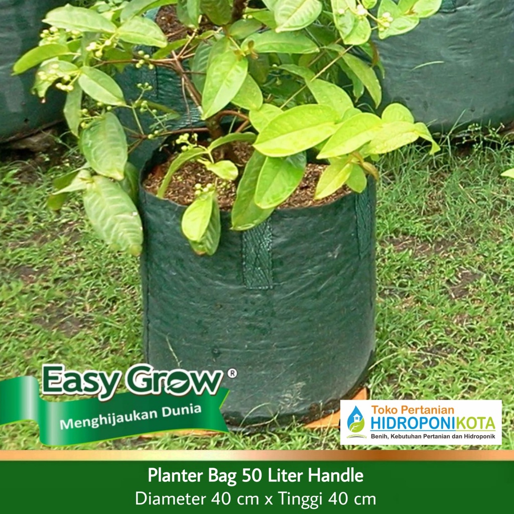 EASY GROW - PLANTER BAG 50 LITER - size 40 x 40 cm - planterbag easy grow - merk EASY GROW ASLI