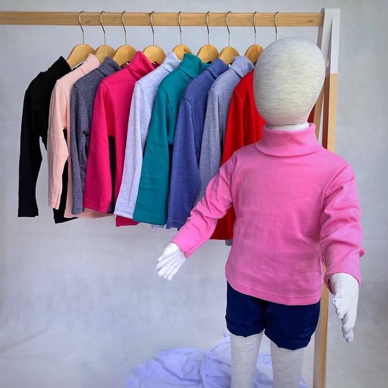 1 - 3 Tahun Turtleneck Anak Model Korean Style / Turtleneck Anak Umur 1-3 Tahun / Baju Turtleneck Anak Lengan Panjang / Baju Anak Kekinian / Kaos Turtleneck Anak Terlaris / Kaos Turtleneck Anak Unisex / Kaos Turtleneck Bahan RIB Premium/ Kaos Anak Keren