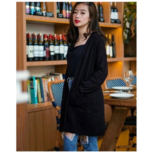 CARDY LONG RAJUT BELLE/CARDIGAN WANITA/KARDIGAN RAJUT MUSLIM