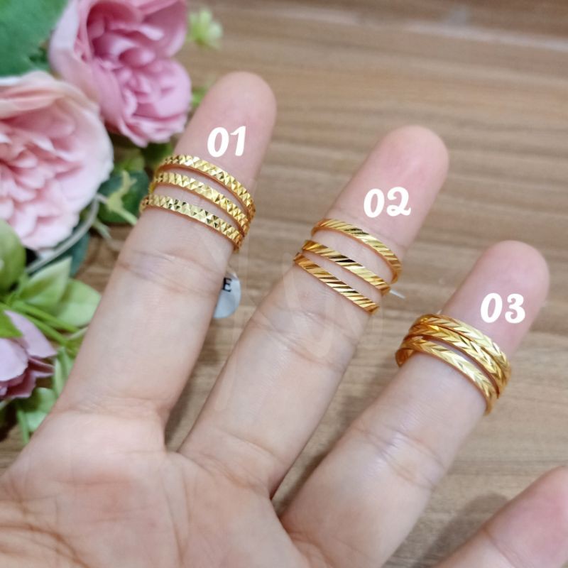 Cincin xuping set 3pc  Warna Emas 24k  XW20022101