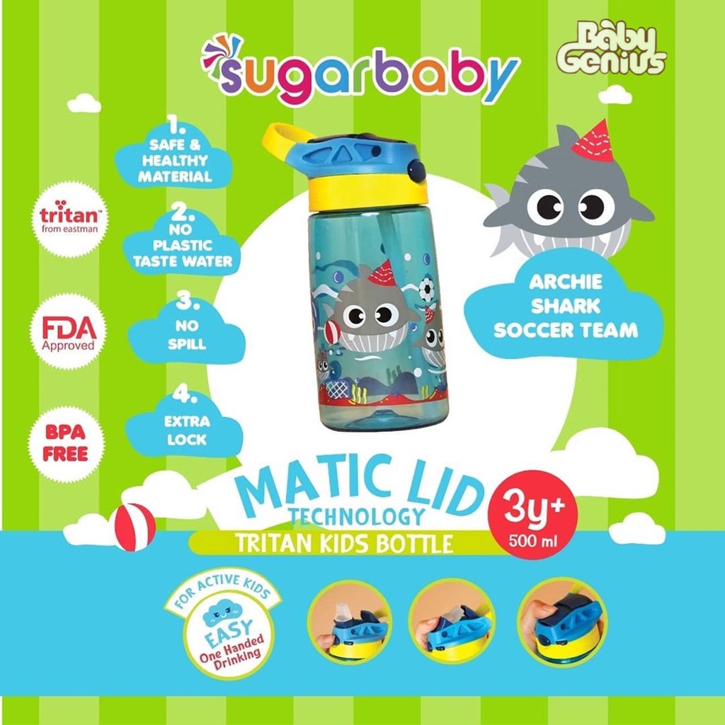 Sugar Baby MATIC LID TRITAN Kids Bottle