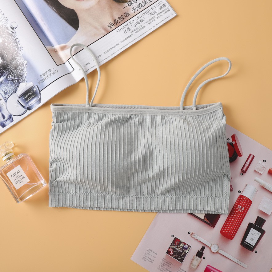 Bra Wanita Tanpa Kawat Bahan Halus BH Import Simple Nurah Batam-Abuabu