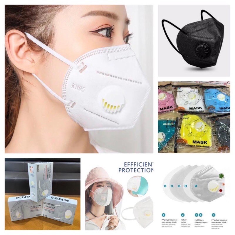 ✿ELYSABETHME✿ masker kn95 respirator tebal dengan kawat medis anti kuman virus