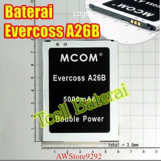 Mcom Battery Batre Baterai Double Power Mcom Cross Evercoss A26B EC1 EC-1