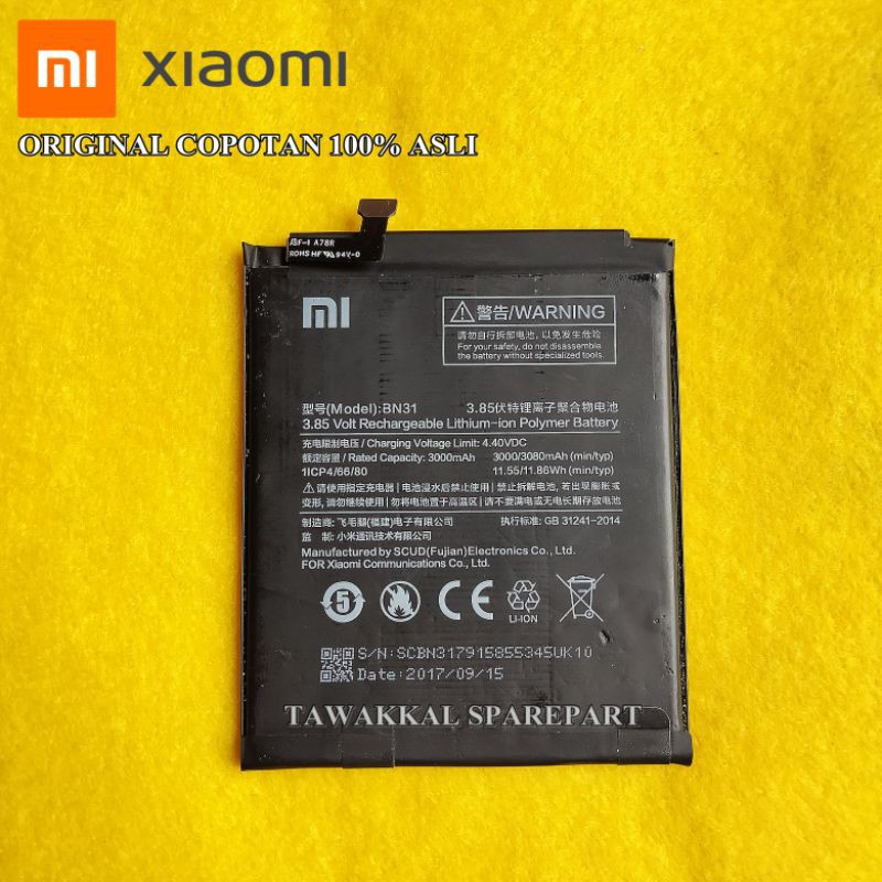 BATERAI BATRAI BATRE XIAOMI NOTE 5A PRIME ORIGINAL