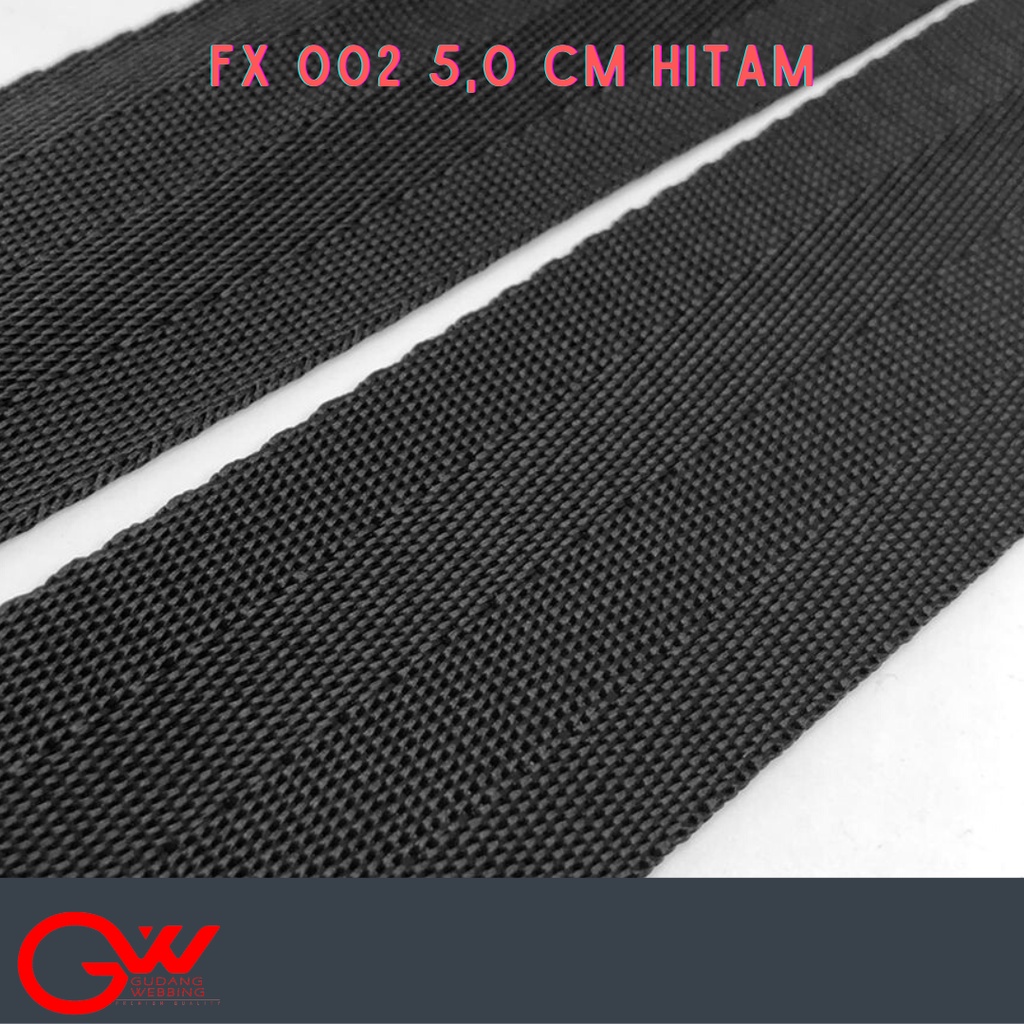 Tali webbing 5mm / KTB / FX SAFETYBELT 5CM HITAM / FX 002 5CM