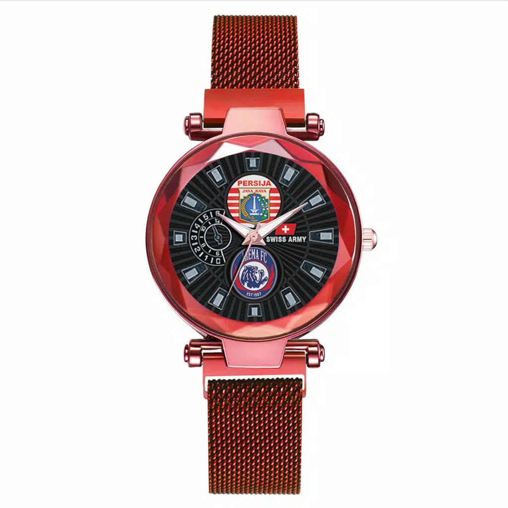 Jam Tangan Wanita Custom - PERSIJA-AREMA FC Free Box &amp; Batre Cadangan