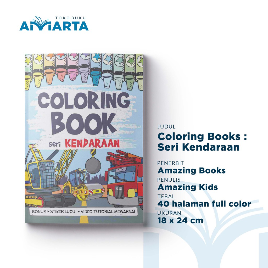 Download Coloring Book Seri Kendaraan Buku Mewarnai Untuk Anak Full Color Shopee Indonesia