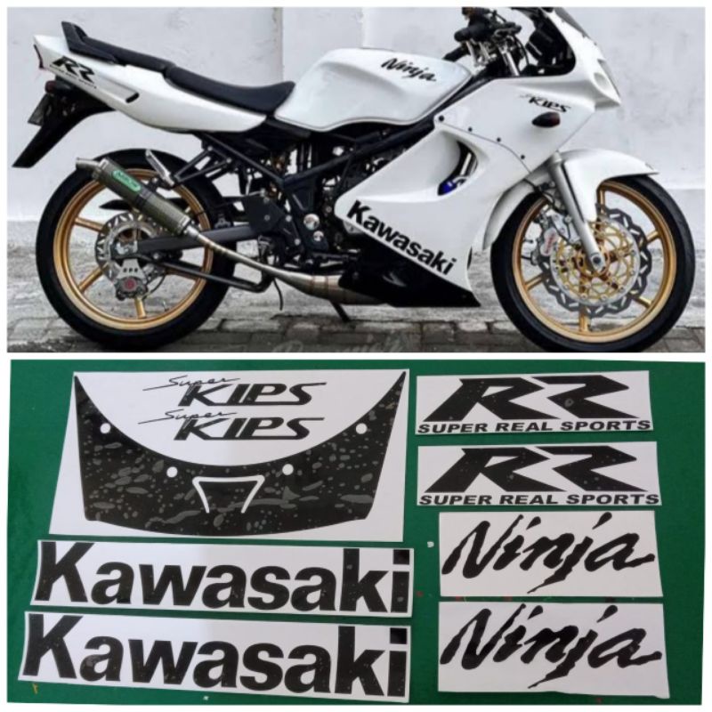 Cuting stiker Striping Kawasaki Ninja RR old putih