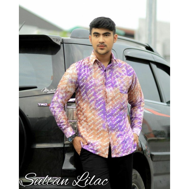 BATIK KODE SULTAN LILAC | LONTARA | Kemeja Batik Pria By BATIK LANANG - Kemeja Pria Lengan Panjang