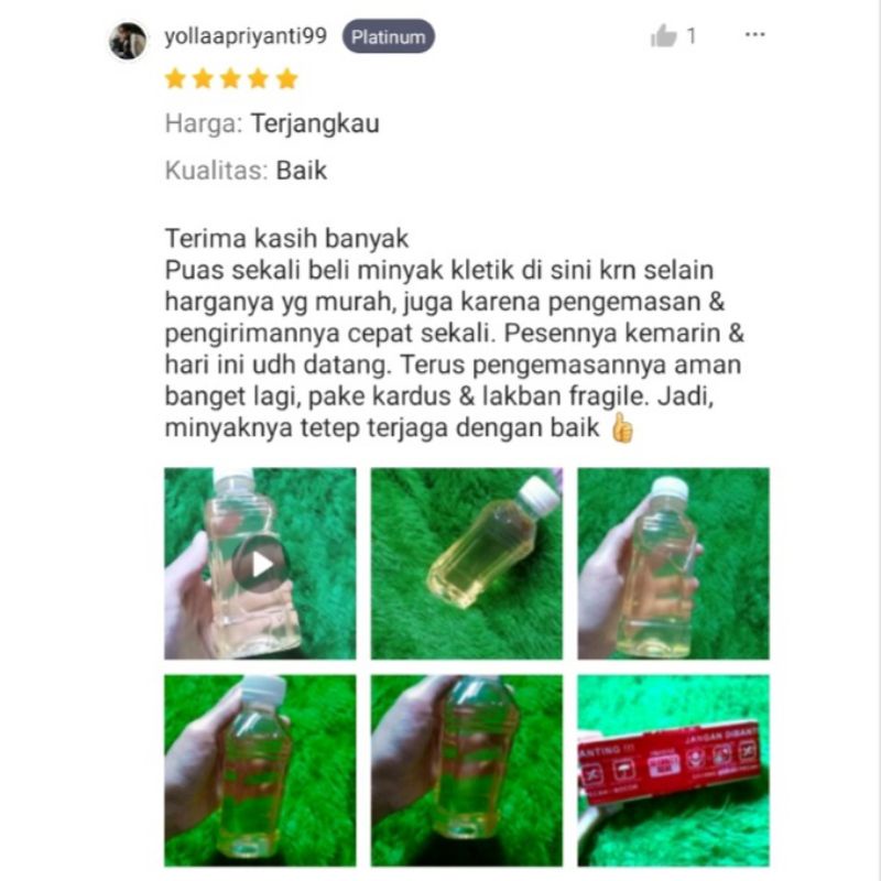 Minyak Kelapa Asli 250ml Murni 100% / Klentik / Keletik / Kelentik / Lentik