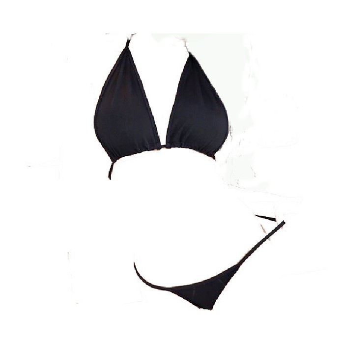 Sexy Bra G String Set Bikini Lingerie tali thong bra B026 - Hitam, FREE