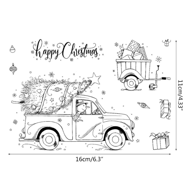 Stempel Segel Bening Bahan Silikon Desain Happy Christmas Untuk Dekorasi Album Foto Scrapbooking
