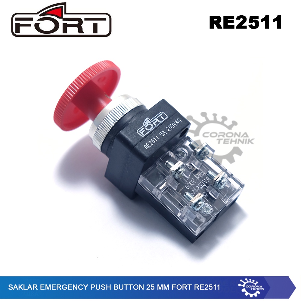 Fort RE2511 - Saklar Emergency Push Button 25 mm