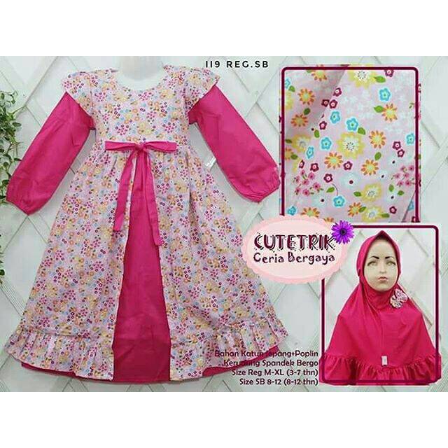 Gamis anak / gamis anak katun / gamis cutetrik / cutetrik