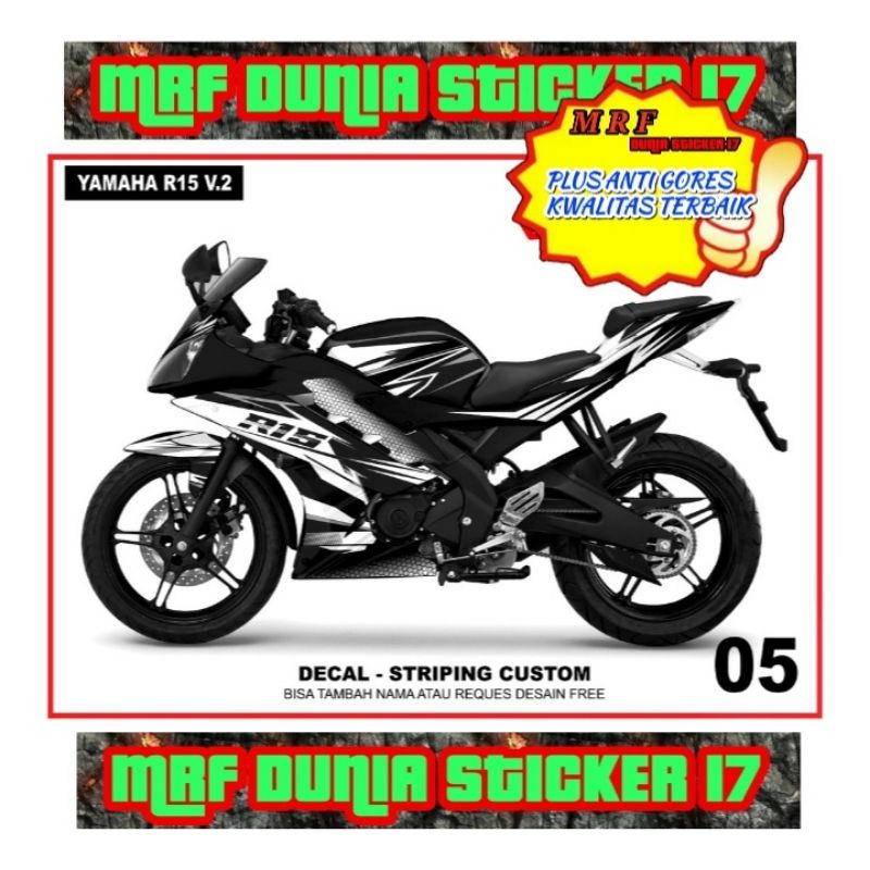 Decal Stiker Motor Yamaha R15 V2 Full Body Modifikasi 05