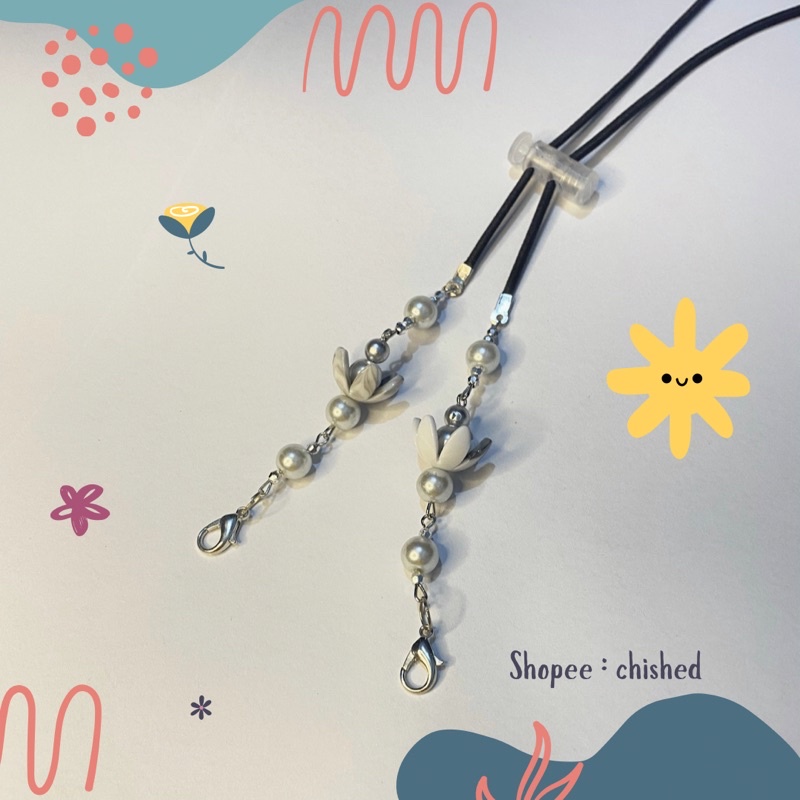 Konektor Masker Strap Mask 2in1 Mutiara Kristal-KSM 38