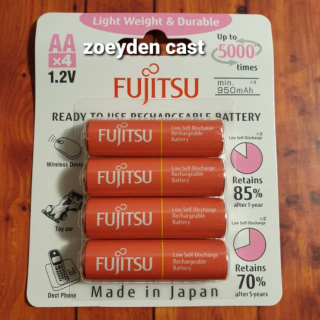 Fujitsu rechargeable battery AA 950Mah ORIGINAL